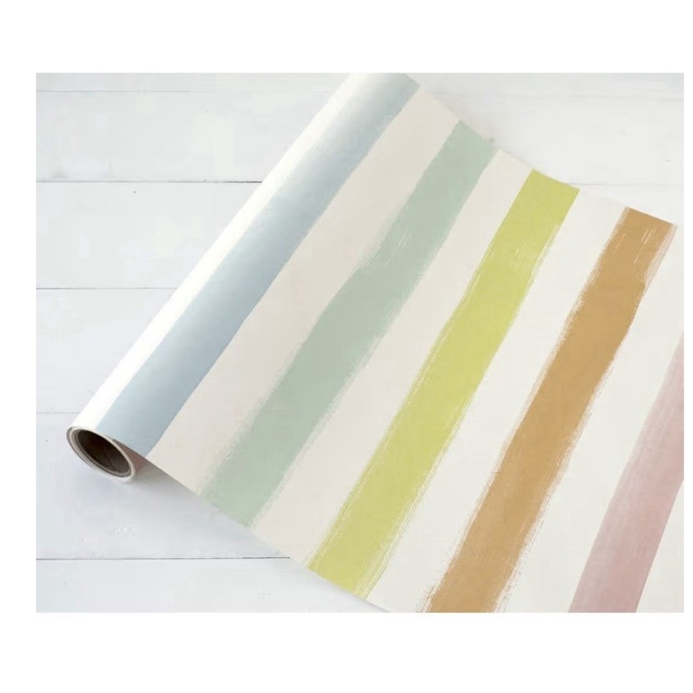 Hester & Cook Sorbet Painted Stripe Table Runner Roll‎ 20in x 25ft